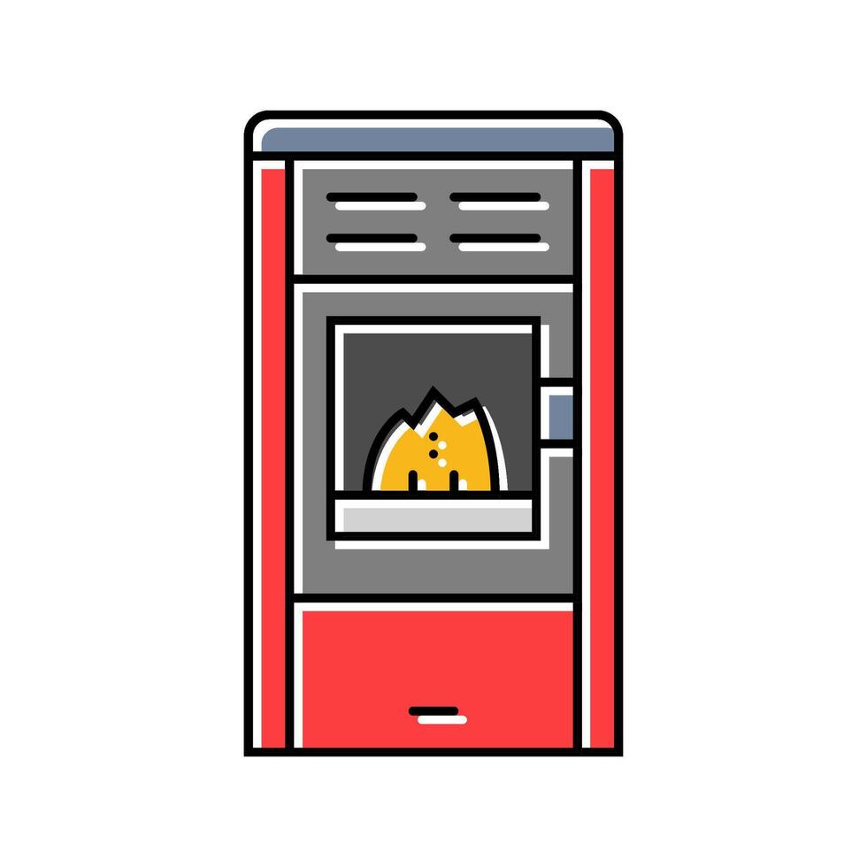 stove wood pellets color icon illustration vector