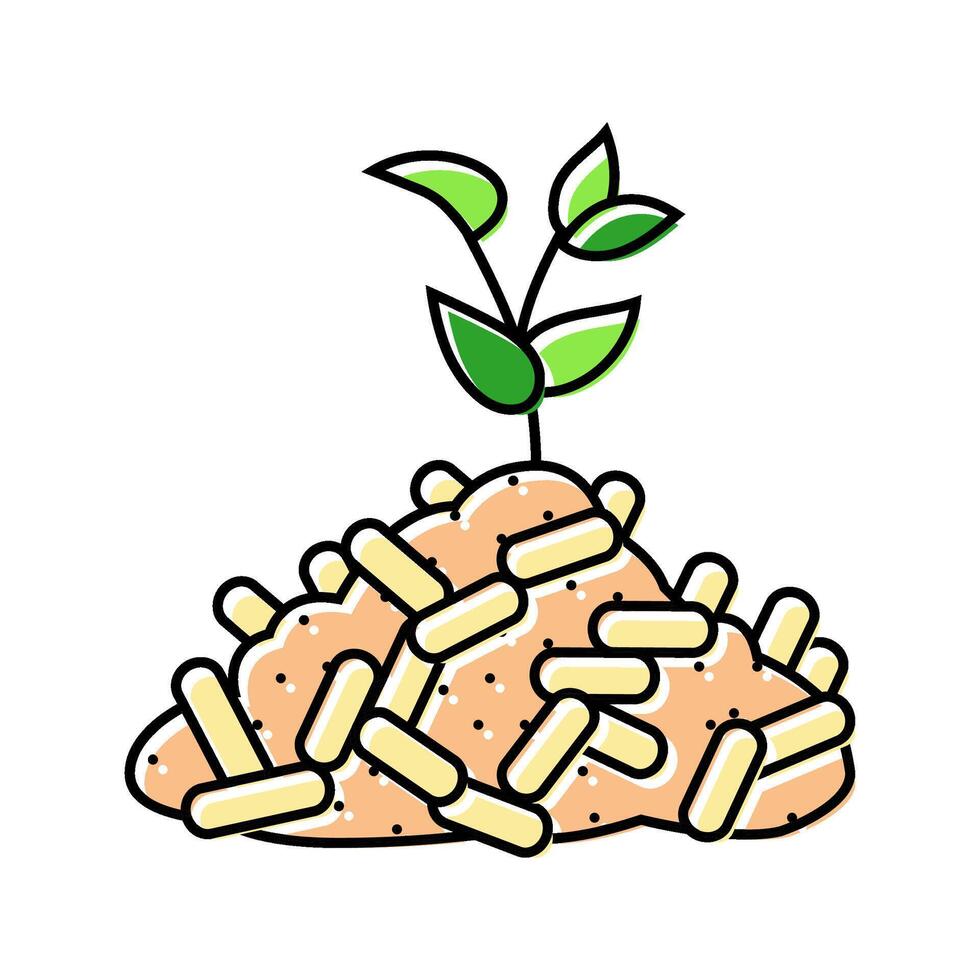eco friendly wood pellets color icon illustration vector