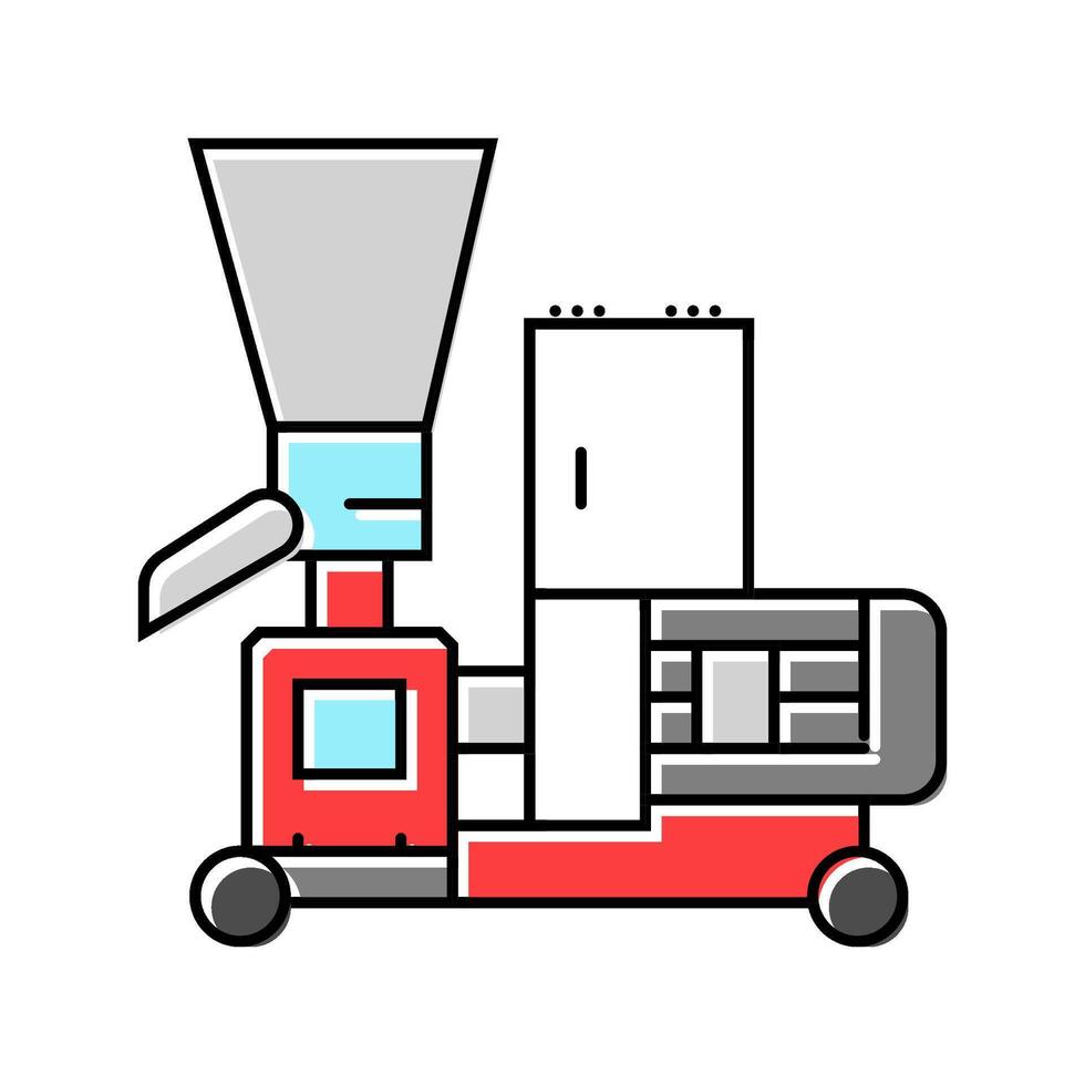 pellet mill wood pellets color icon illustration vector