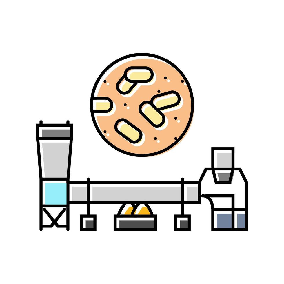 drying wood pellets color icon illustration vector