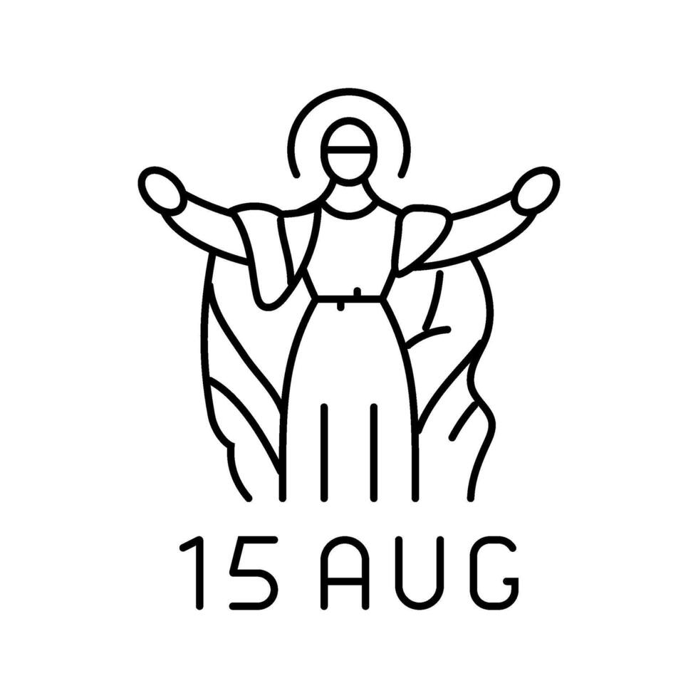 assumption of mary feast catholic holiday line icon illustration vector