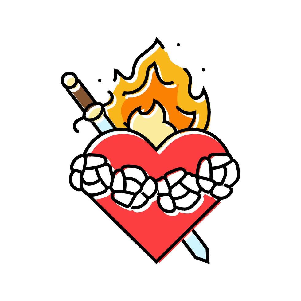 immaculate heart of mary feast catholic holiday color icon illustration vector