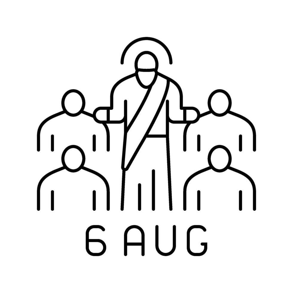transfiguration of jesus feast catholic holiday line icon illustration vector