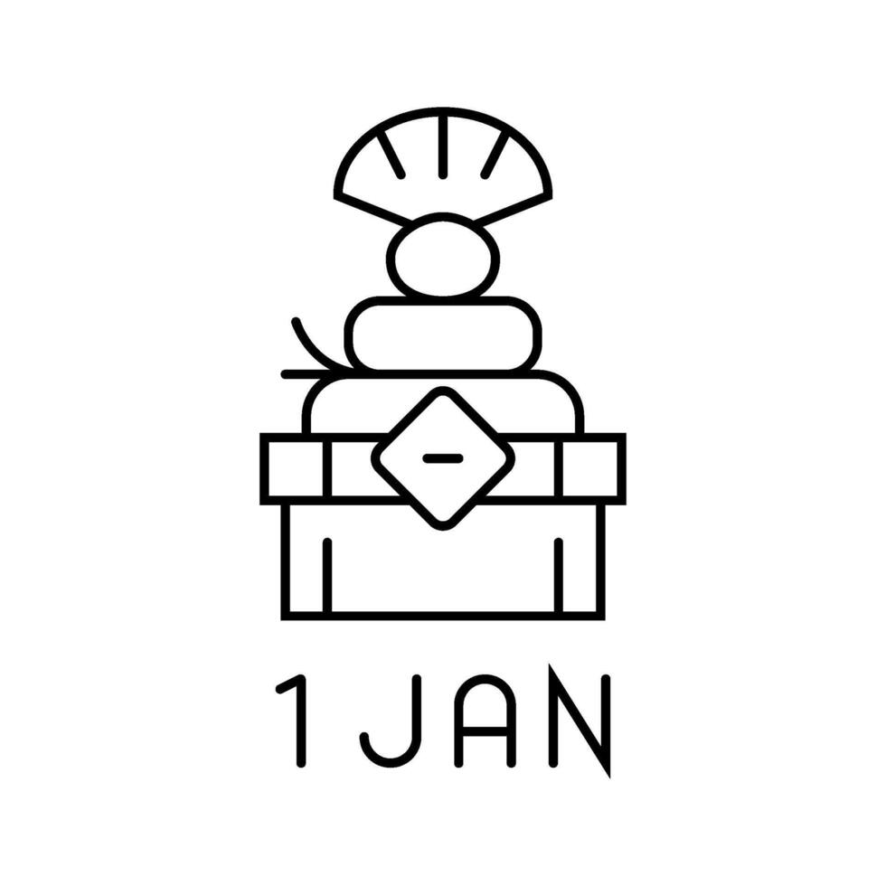 new years day japanese holiday line icon illustration vector