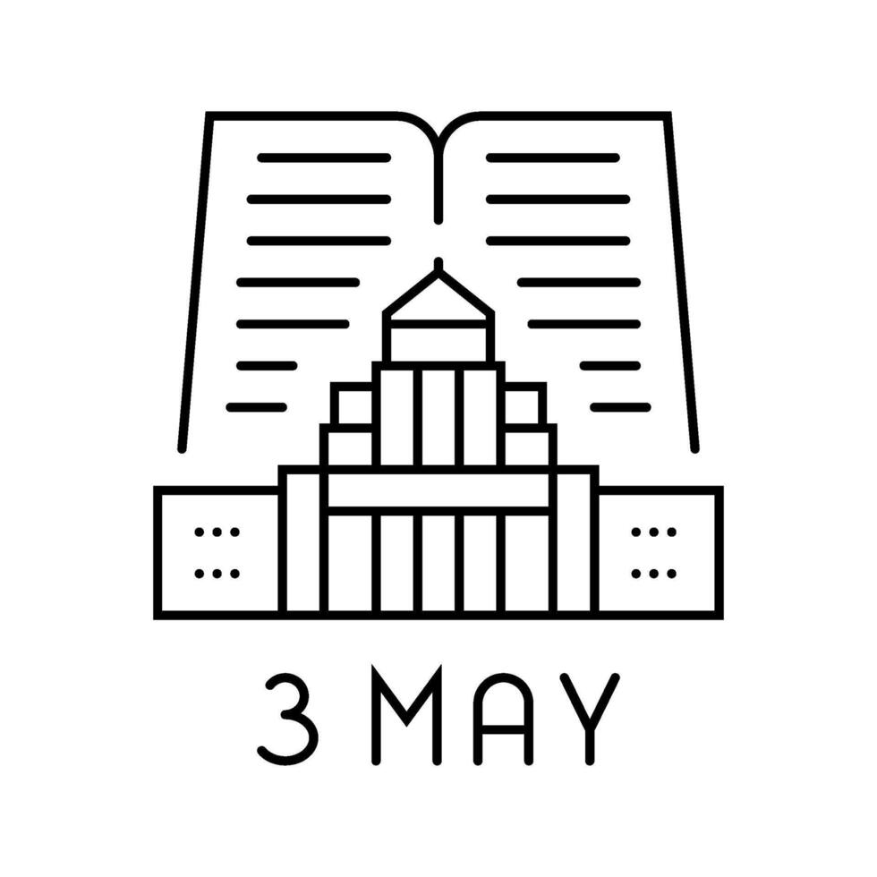 constitution memorial day japanese holiday line icon illustration vector