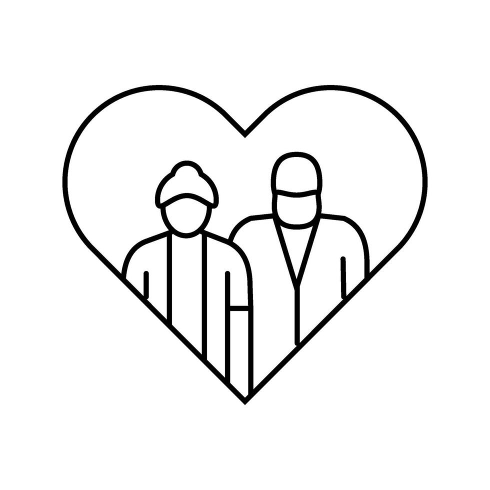 respect for the aged day japanese holiday line icon illustration vector