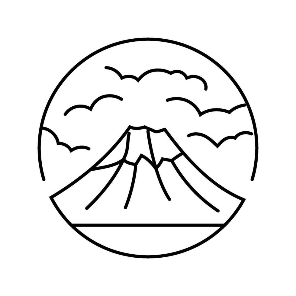 mountain day japanese holiday line icon illustration vector