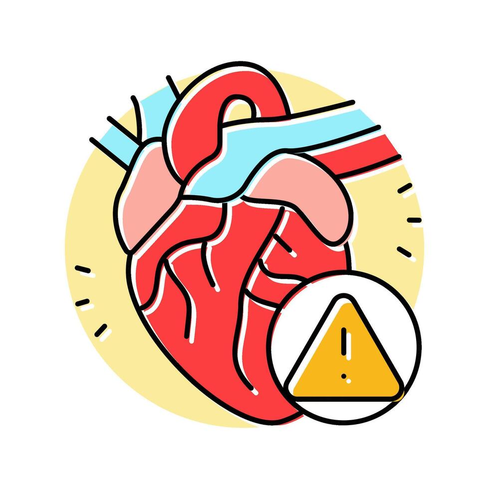 cardiovascular disease obesity overweight color icon illustration vector