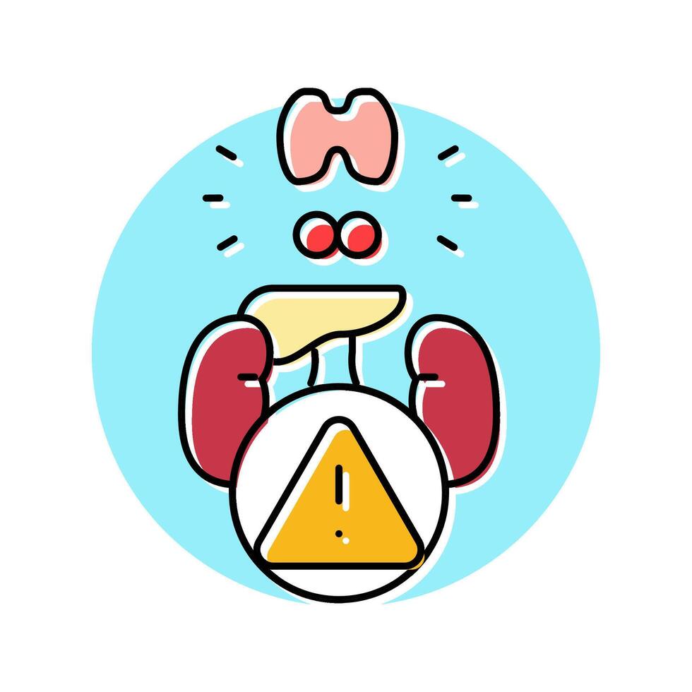 endocrine disorder obesity overweight color icon illustration vector
