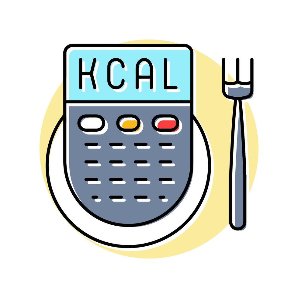 caloric intake obesity overweight color icon illustration vector