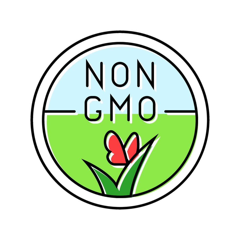 gmo free product label warning color icon illustration vector