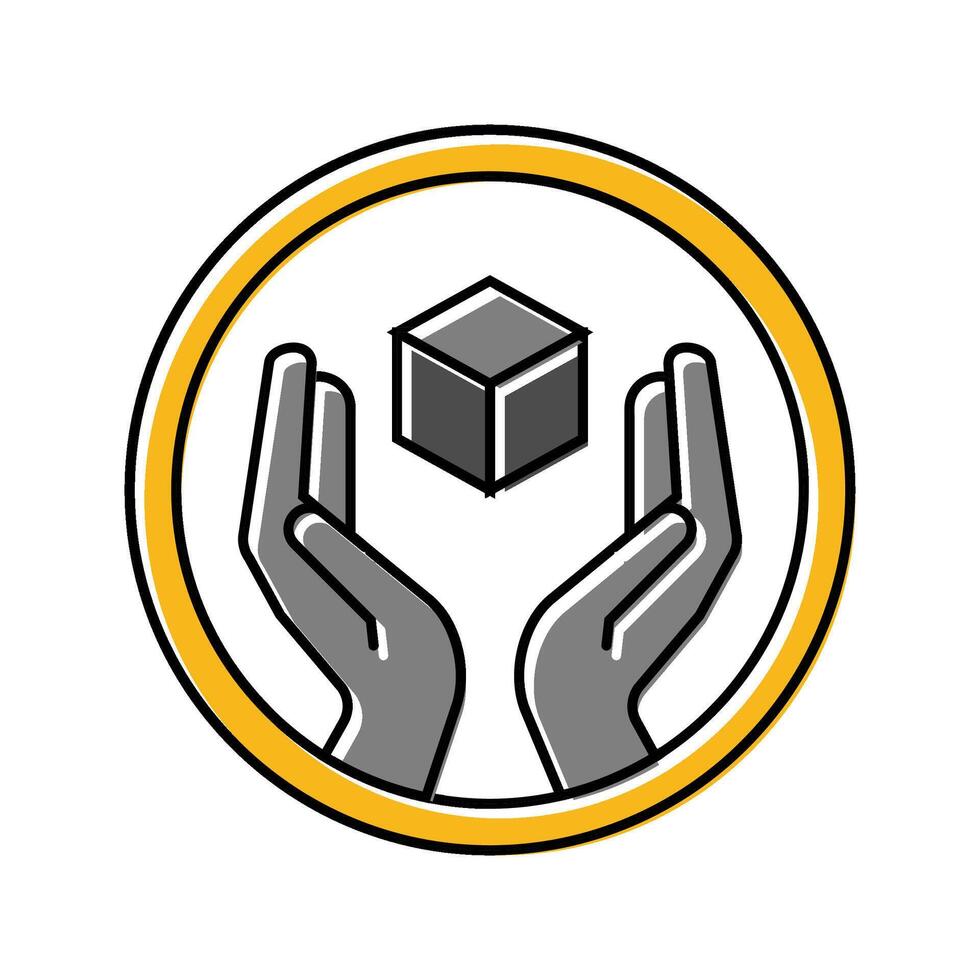 handle with care product label warning color icon illustration vector