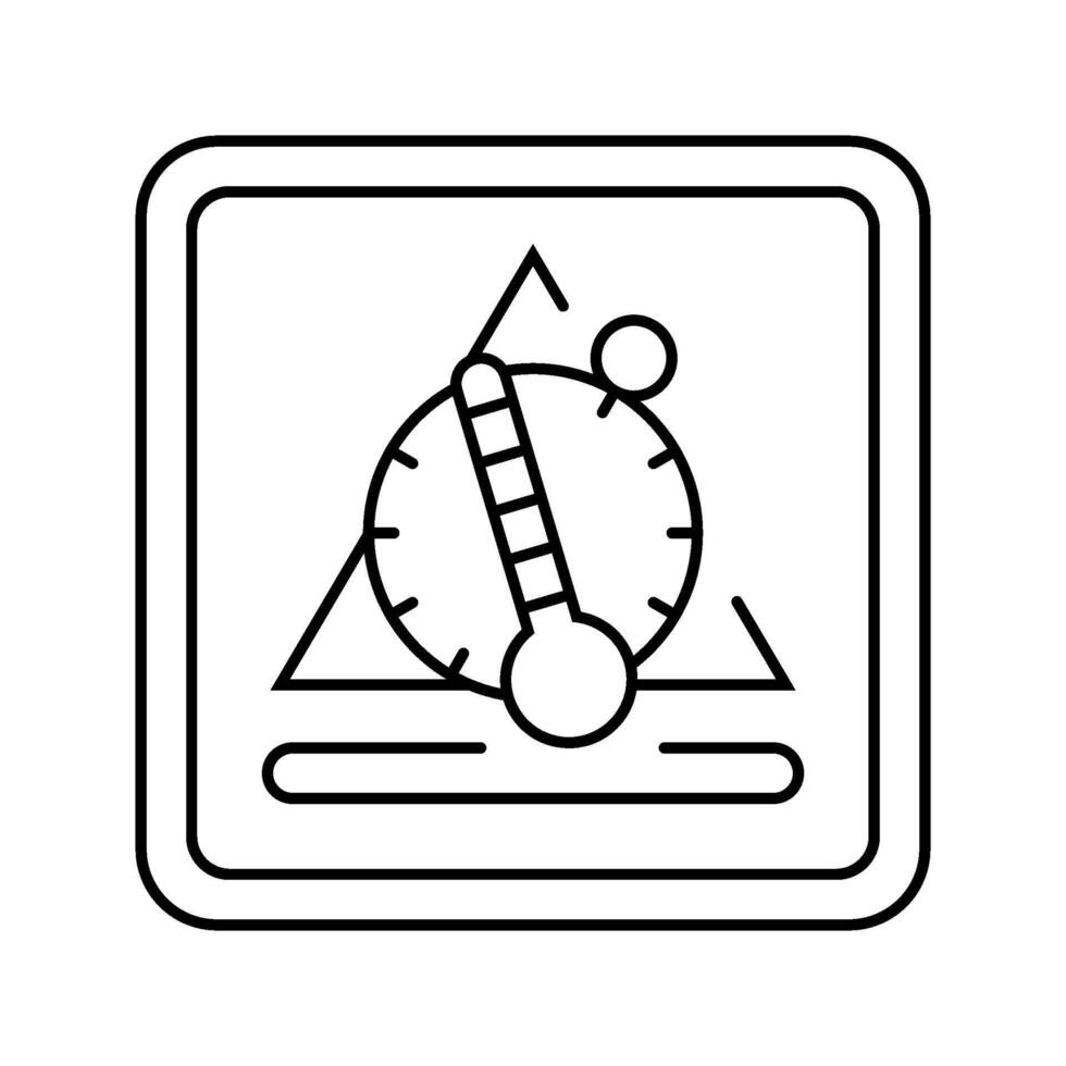 temperature sensitive product label warning line icon illustration vector