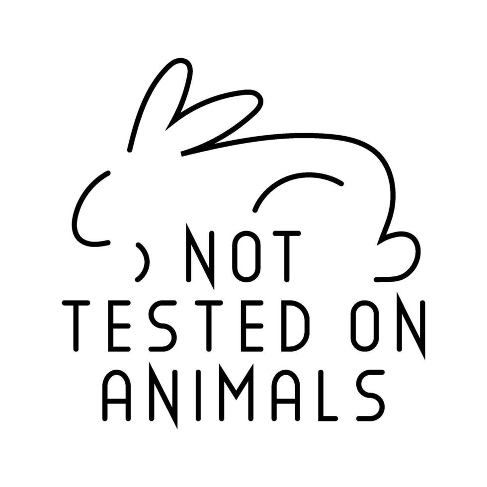 not tested on animals product label warning line icon illustration vector