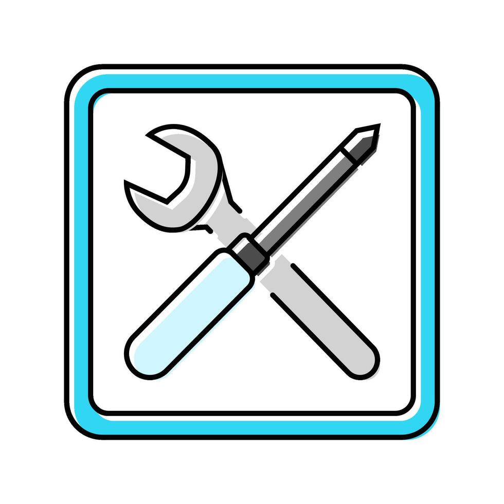 quick assembly product label caution color icon illustration vector