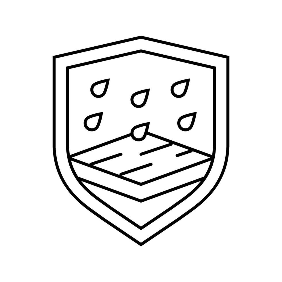 showerproof product label caution line icon illustration vector