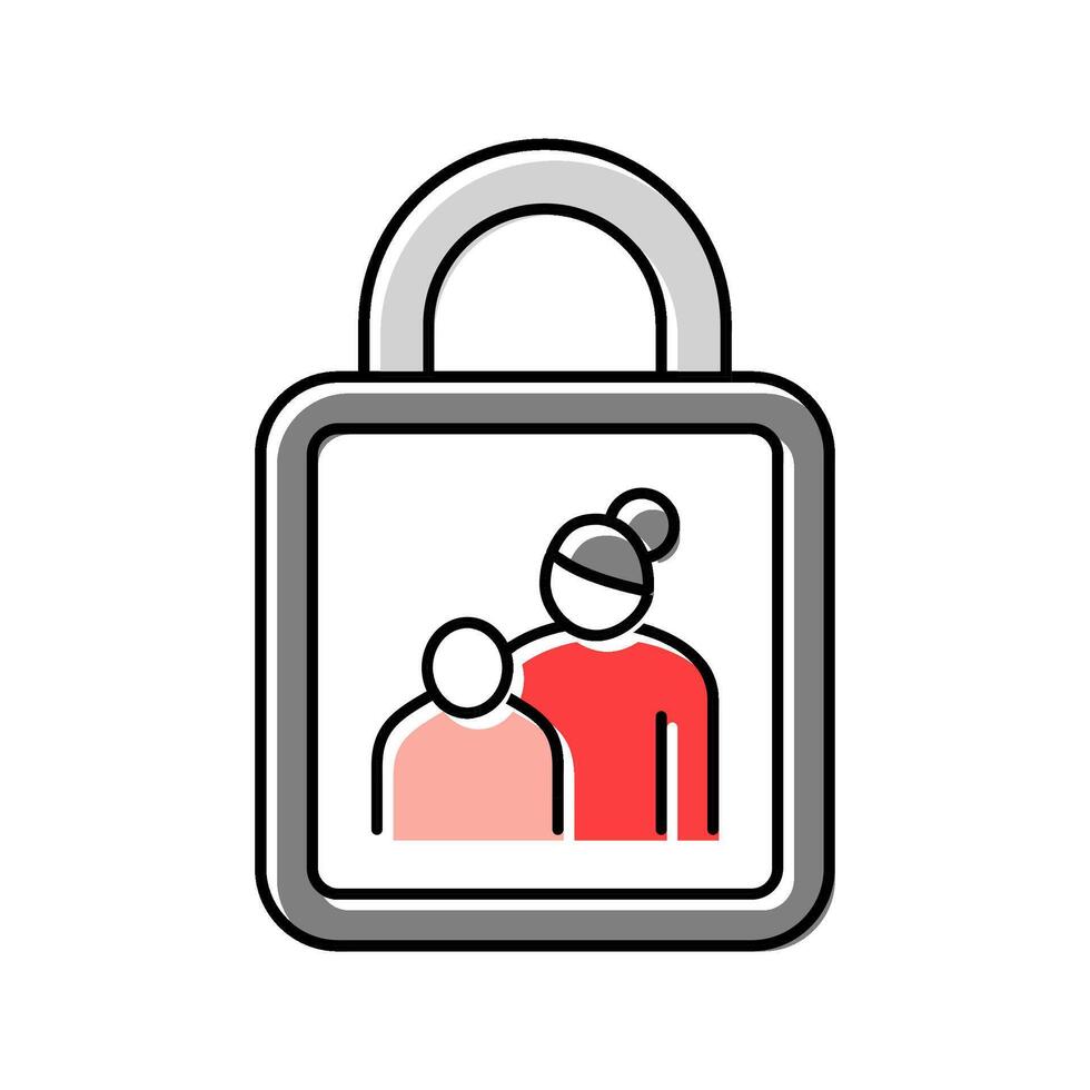 child proof product label caution color icon illustration vector