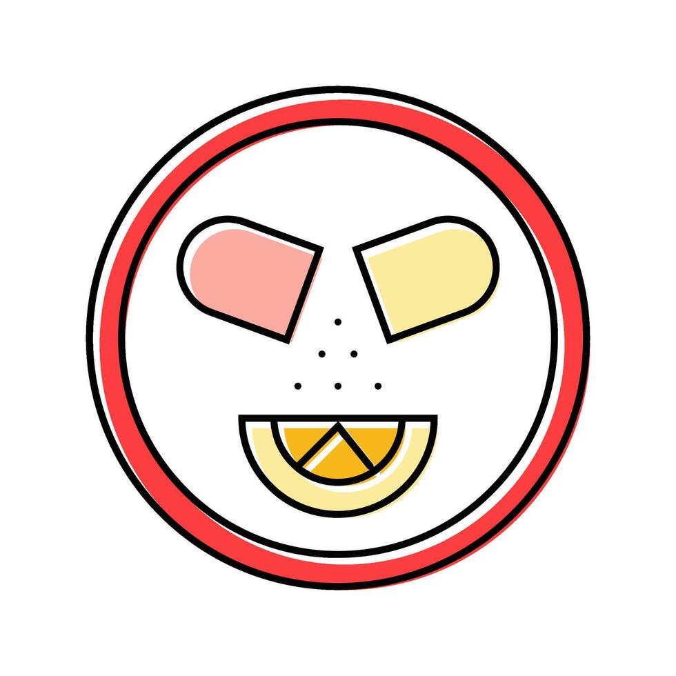 vitamin rich label product caution color icon illustration vector