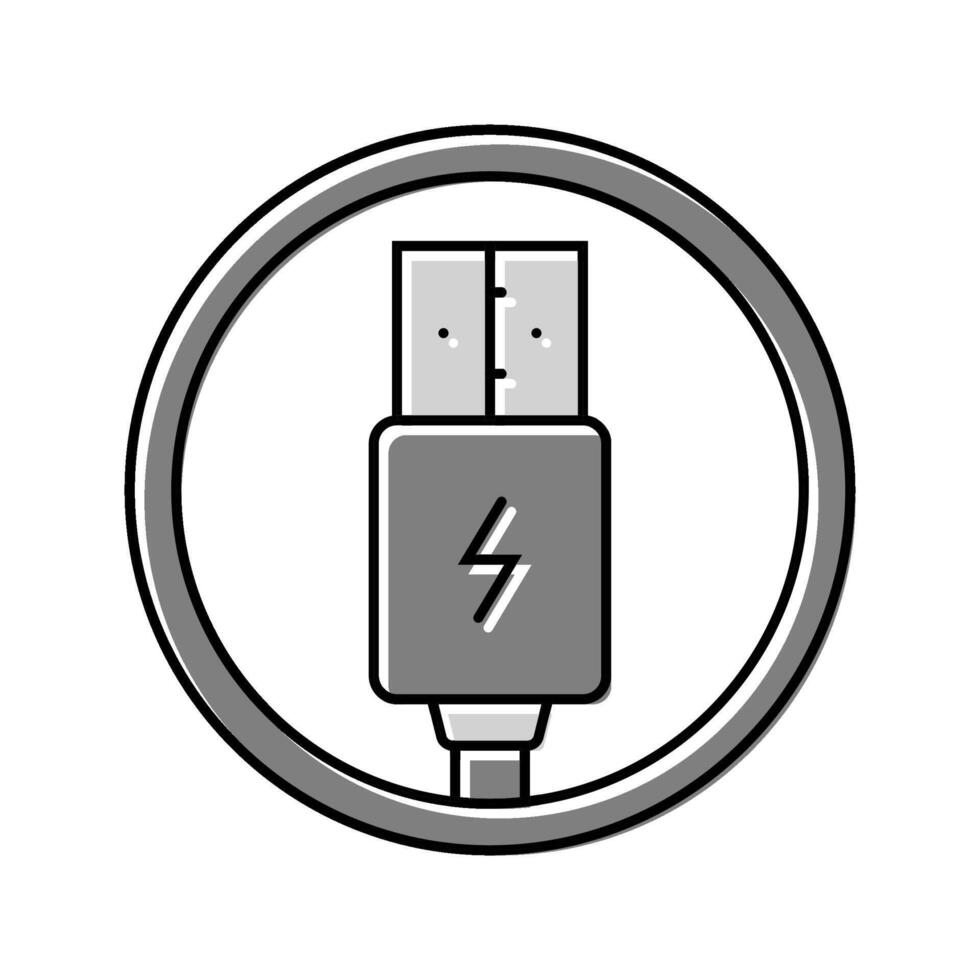 usb charging label product caution color icon illustration vector