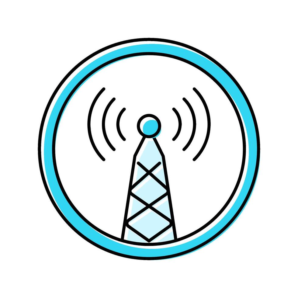 electromagnetic interference label color icon illustration vector