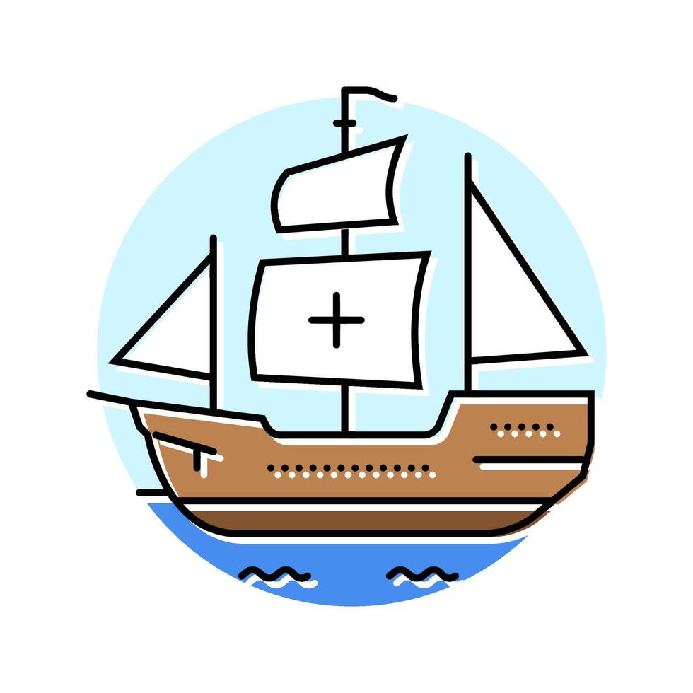 columbus day usa holiday color icon illustration vector