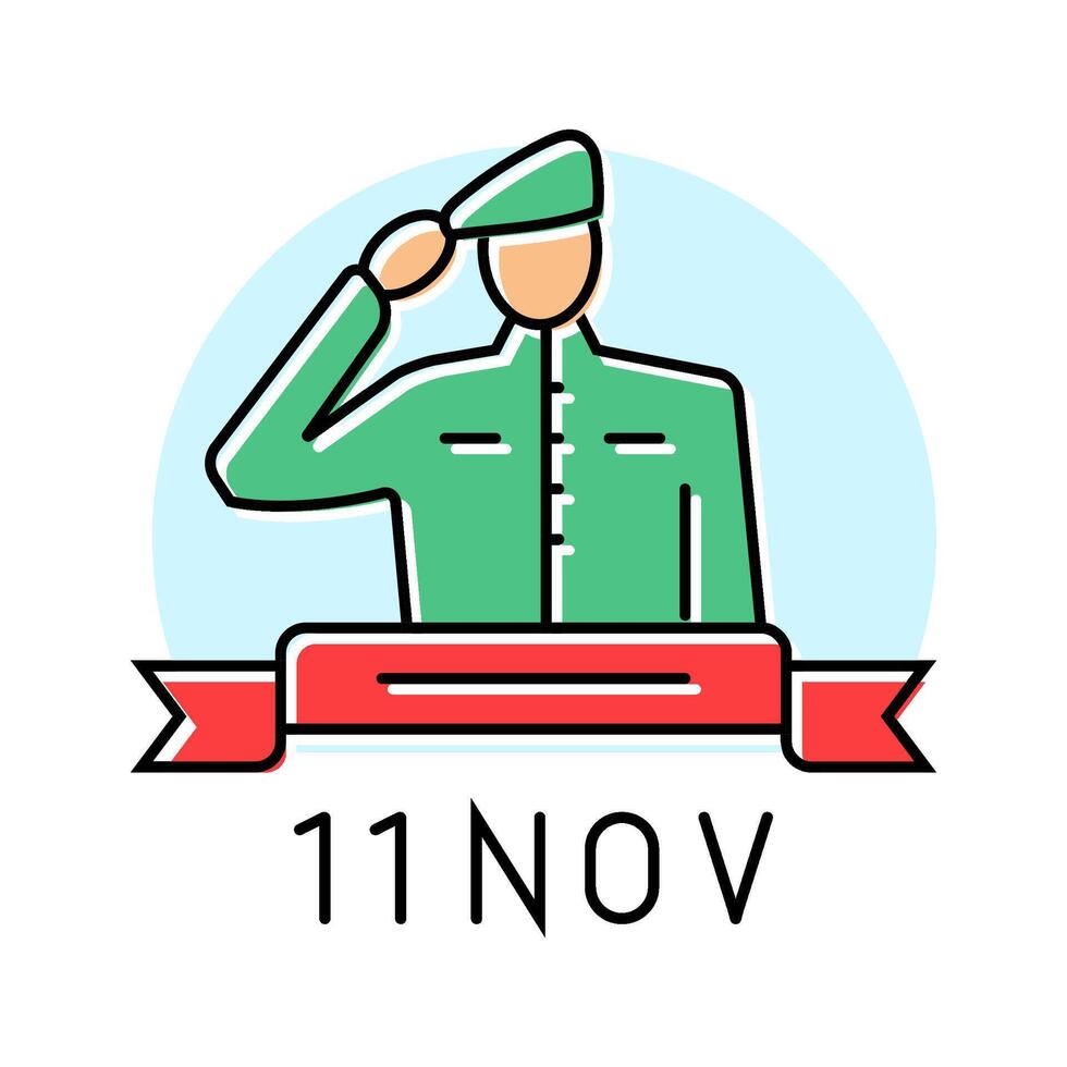 veterans day usa holiday color icon illustration vector
