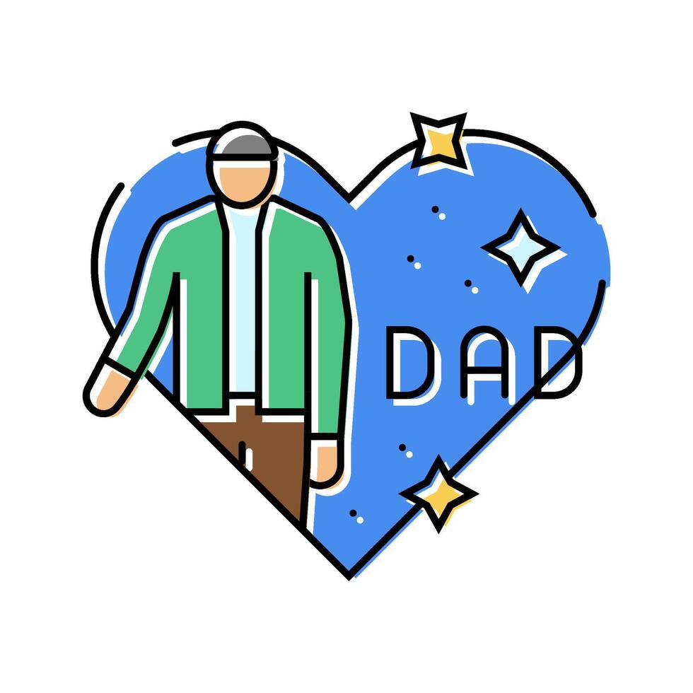 fathers day usa holiday color icon illustration vector