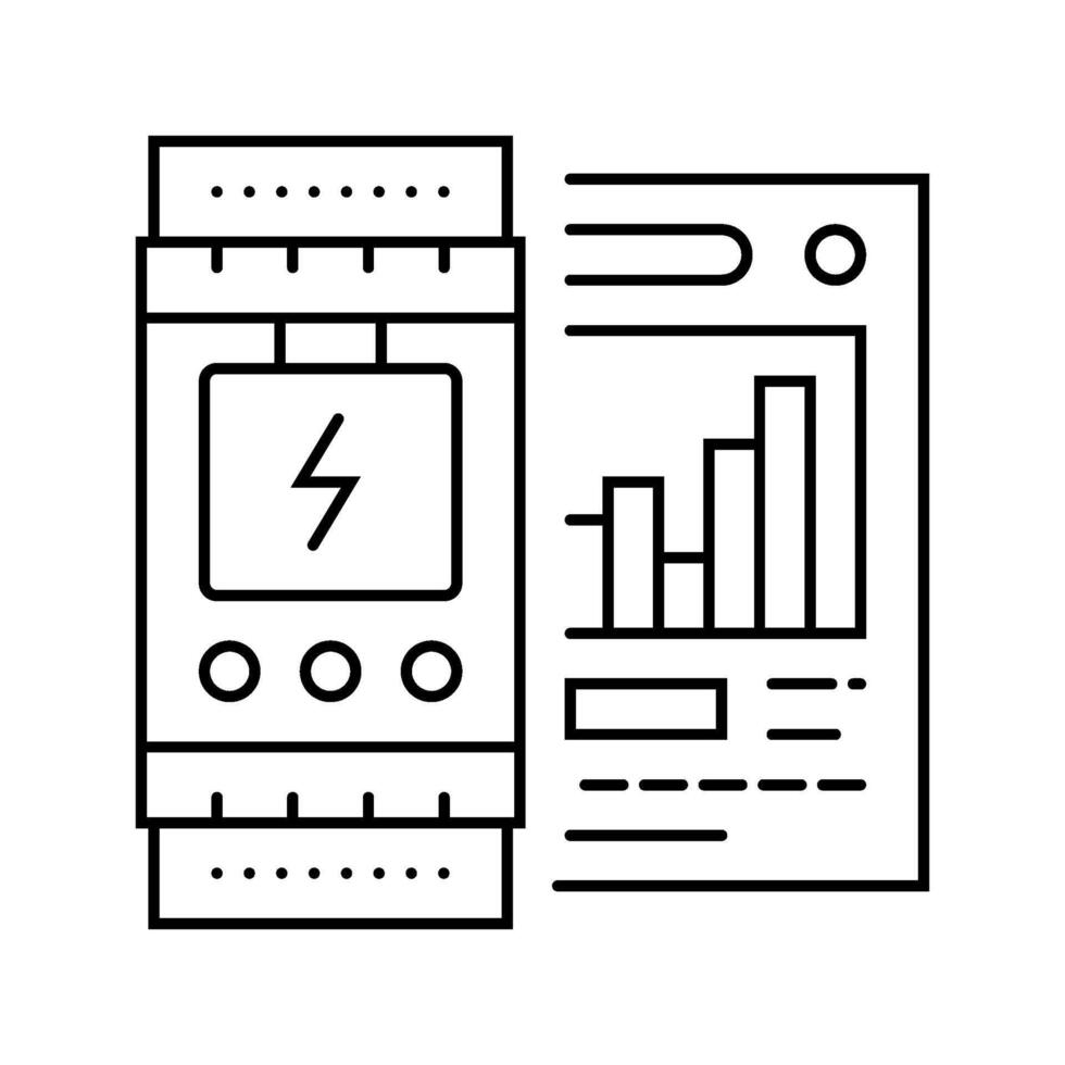 electrical audit line icon illustration vector