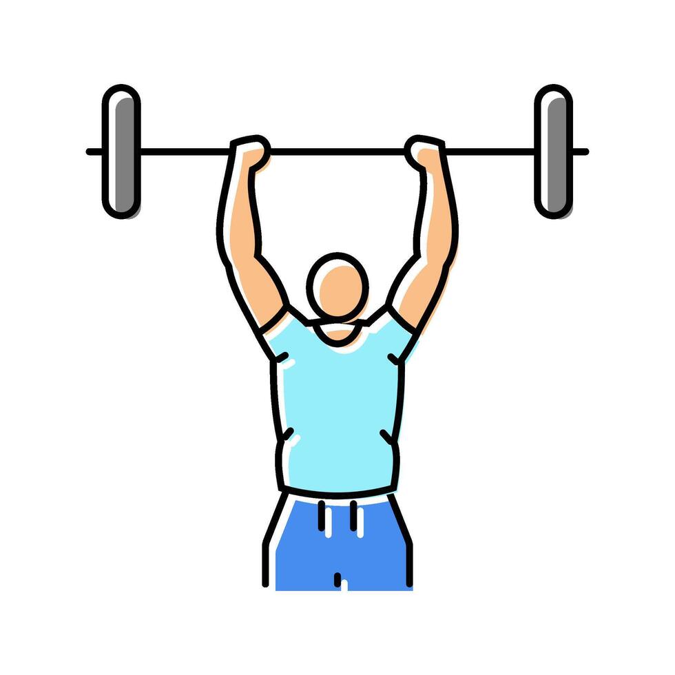 overhead press arm fitness exercise color icon illustration vector