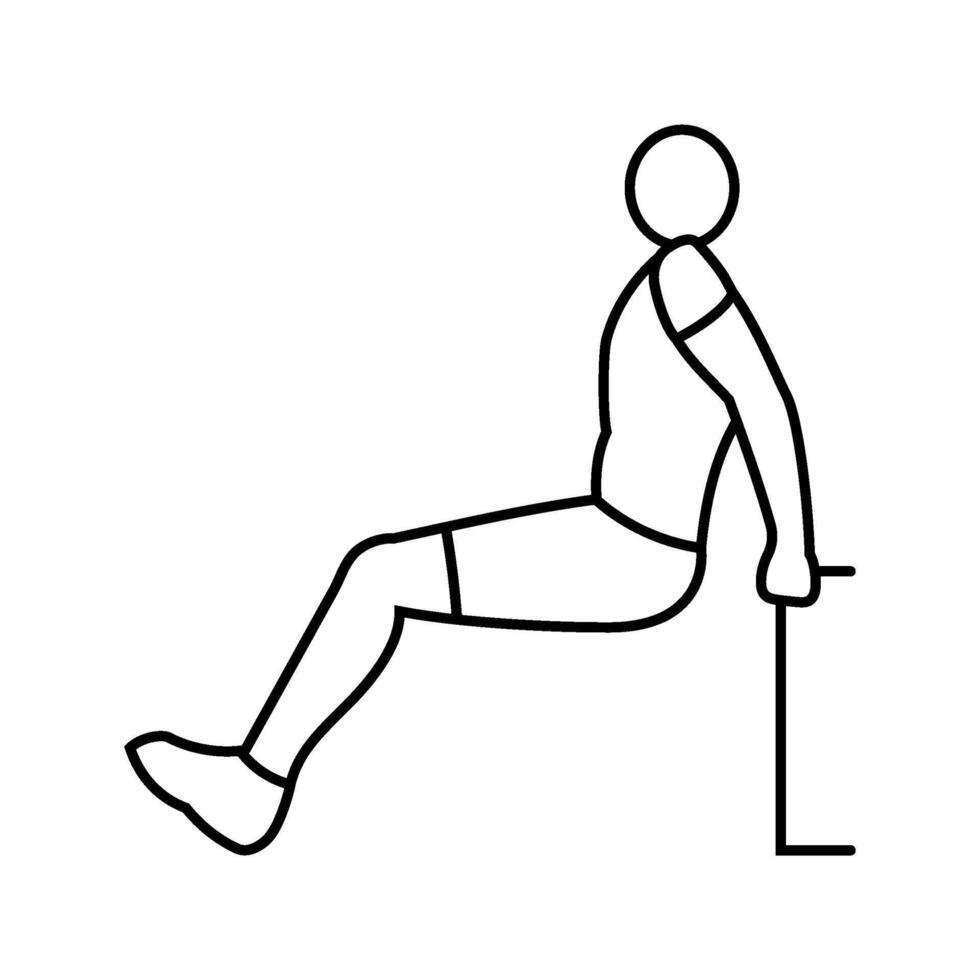 tricep dips arm fitness exercise line icon illustration vector