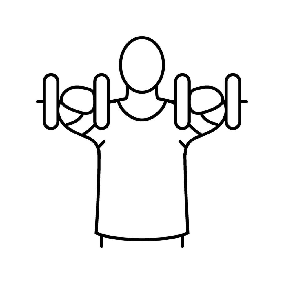front raises arm fitness exercise line icon illustration vector