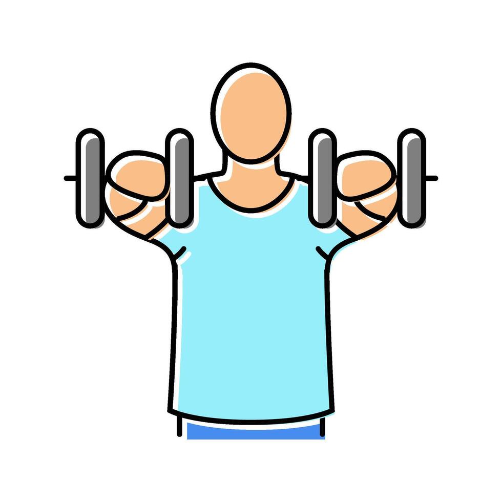 front raises arm fitness exercise color icon illustration vector