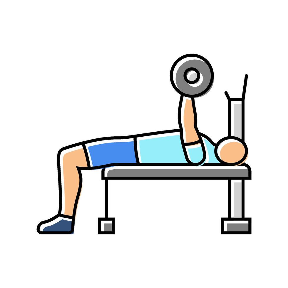 close grip bench press arm fitness exercise color icon illustration vector