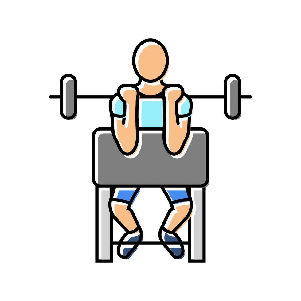 preacher curls arm fitness exercise color icon illustration vector
