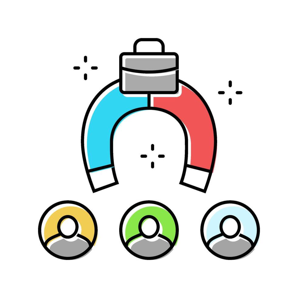 employer branding recruitment business work job color icon illustration vector