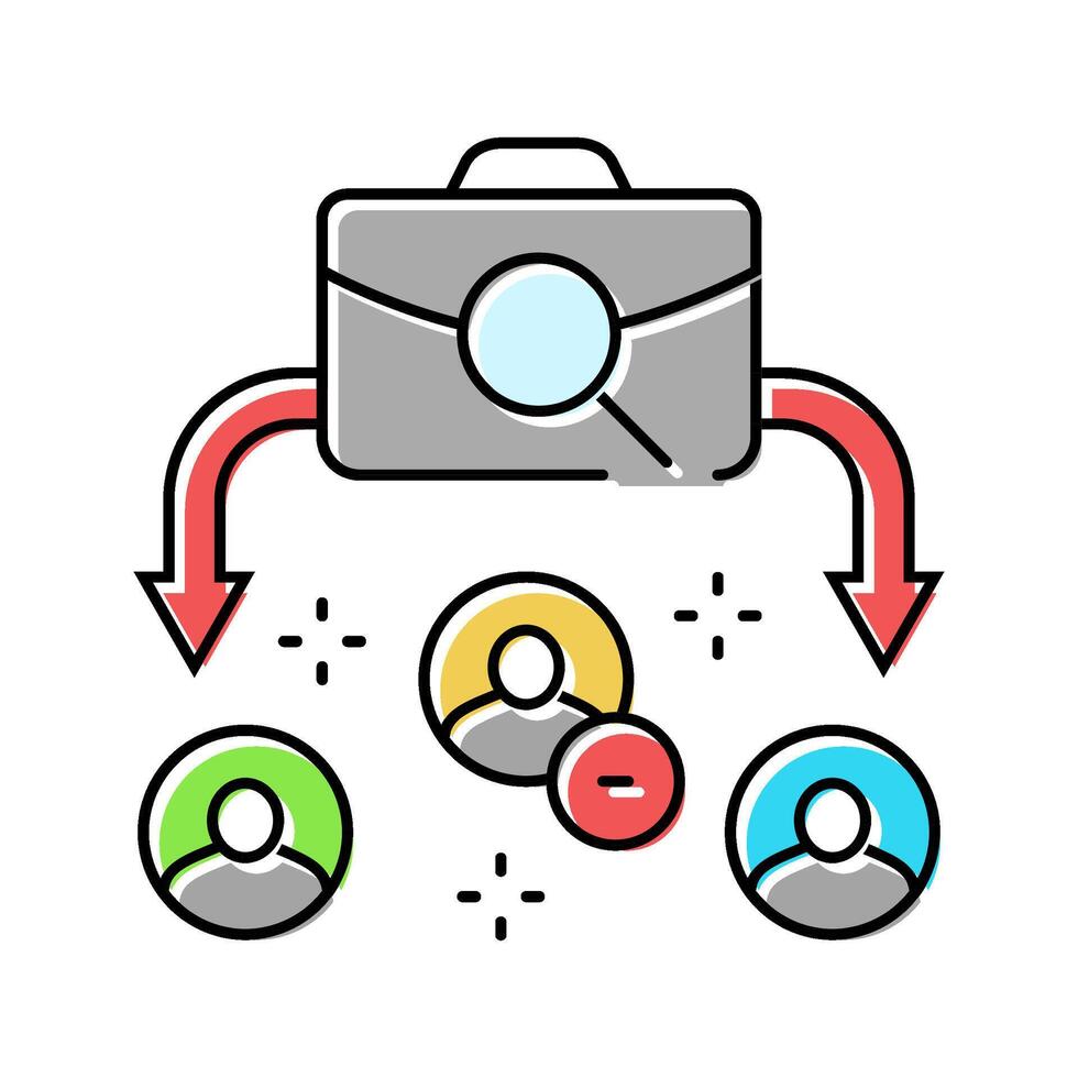 passive candidate recruitment business work job color icon illustration vector