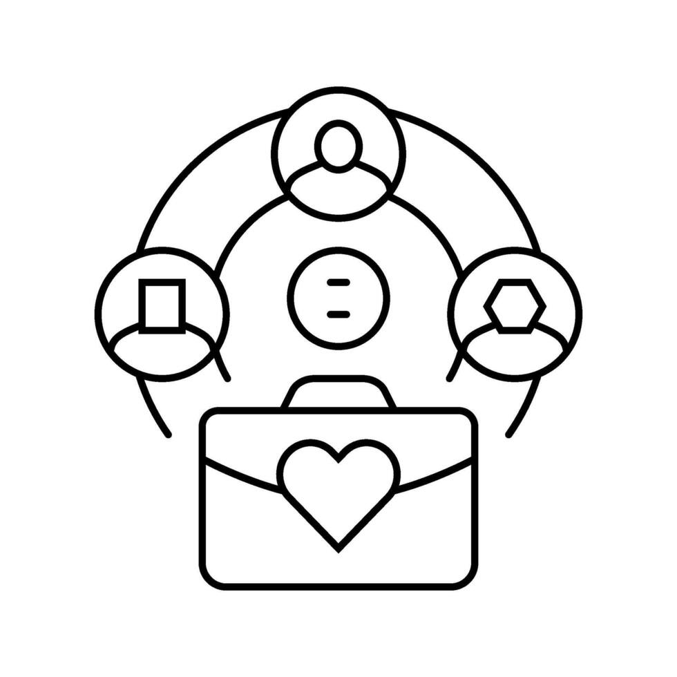 diversity equity inclusion line icon illustration vector