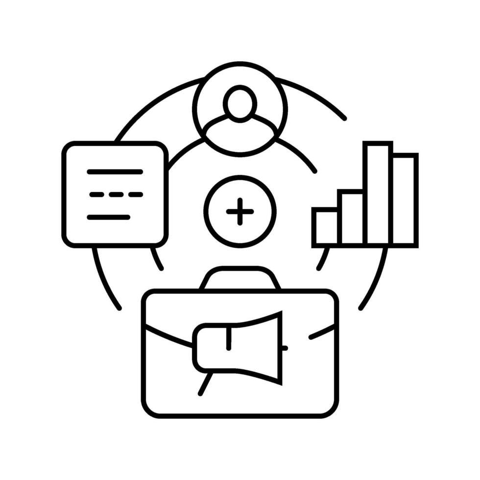 candidate relationship management crm line icon illustration vector