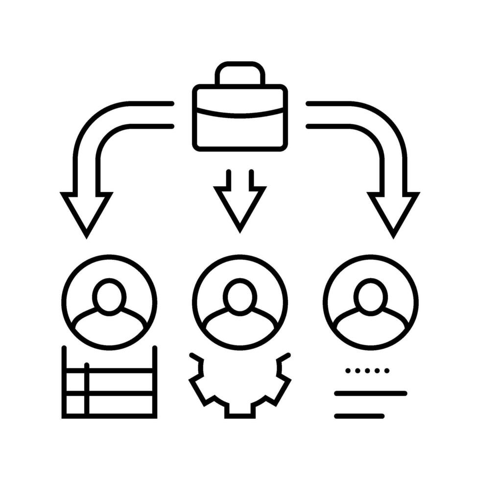 redeployment recruitment business work job line icon illustration vector