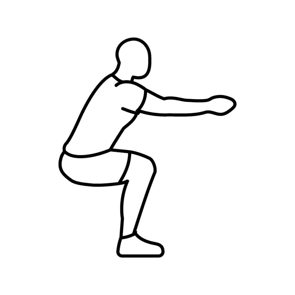 squats fitness exercise leg line icon illustration vector