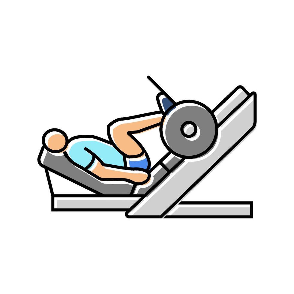 leg press fitness exercise color icon illustration vector