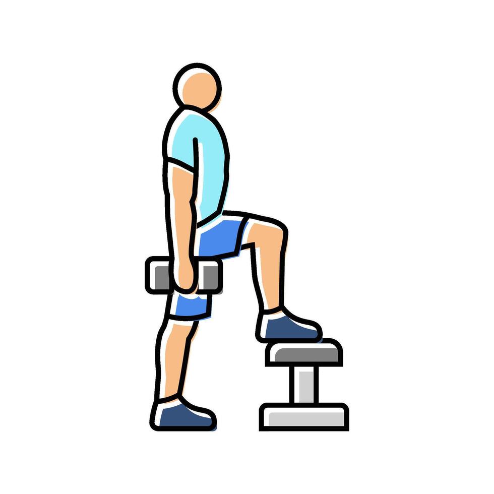 step ups fitness exercise leg color icon illustration vector