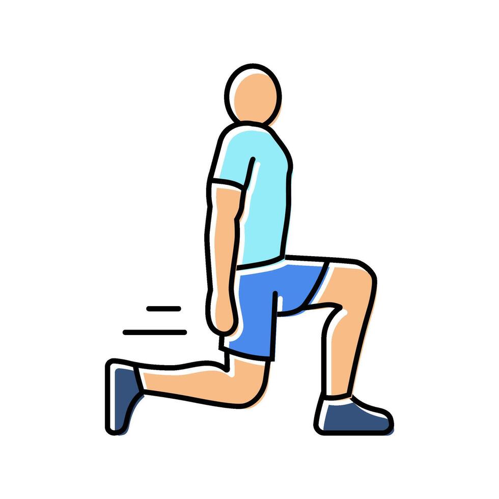 lunges fitness exercise leg color icon illustration vector
