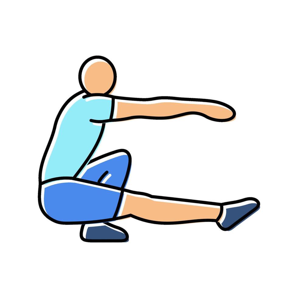 pistol squats fitness exercise leg color icon illustration vector