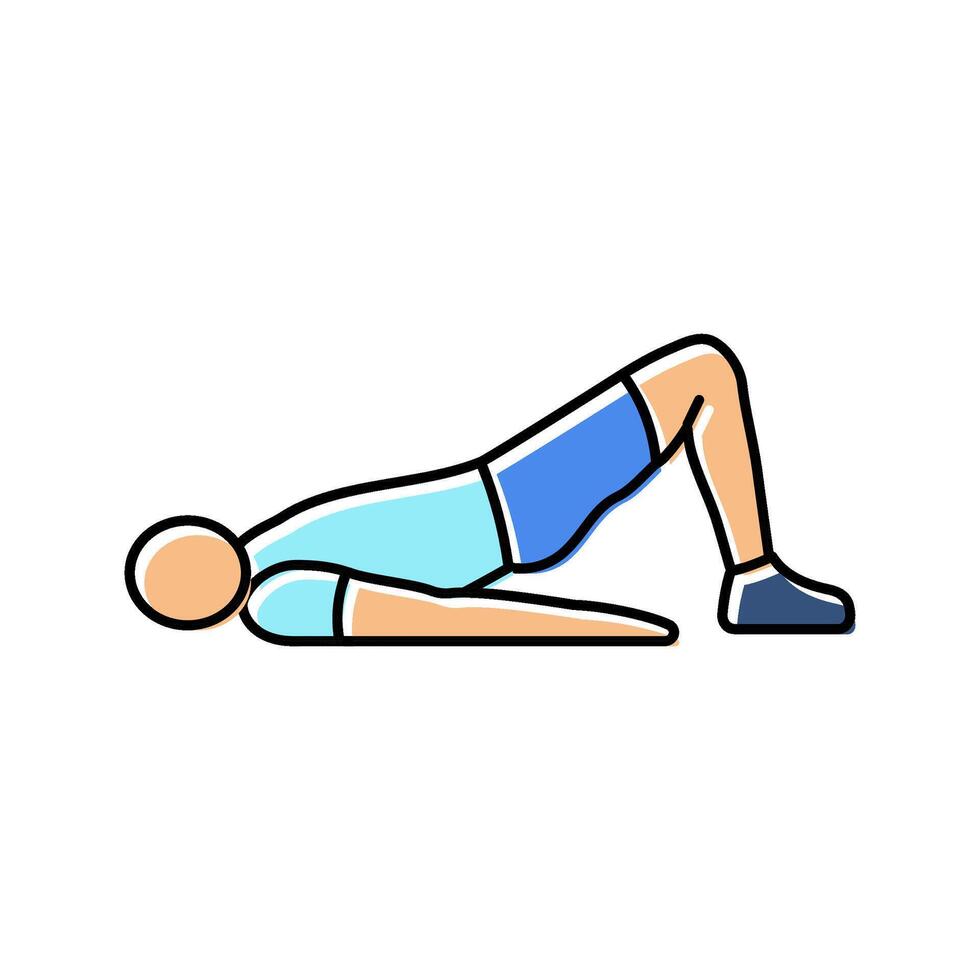 glute bridges fitness exercise leg color icon illustration vector