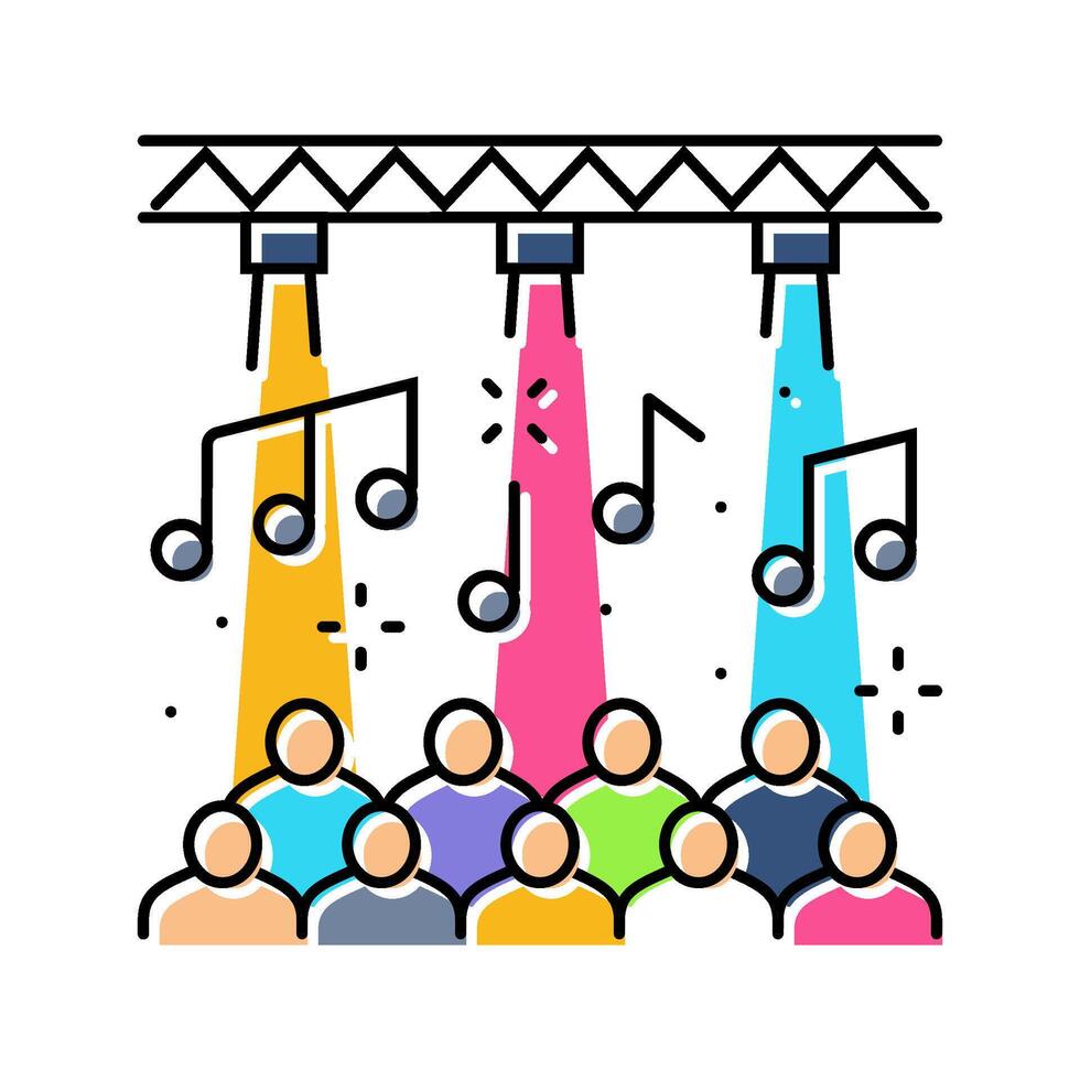 underground party rave retro color icon illustration vector