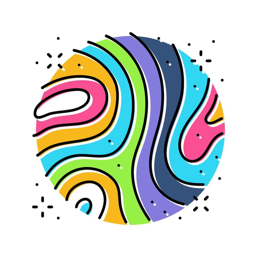 psychedelic visuals rave retro color icon illustration vector