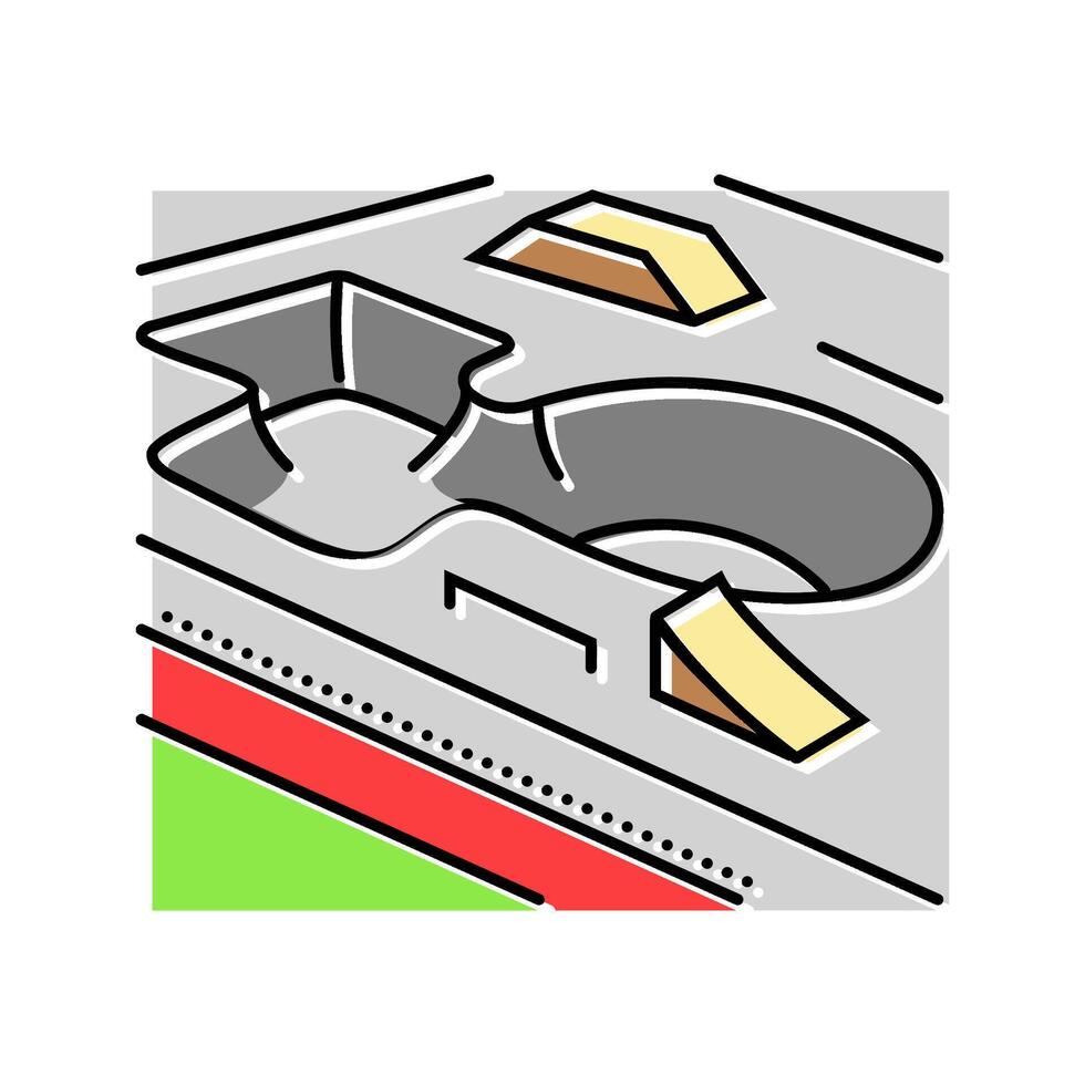 skatepark skate sport color icon illustration vector