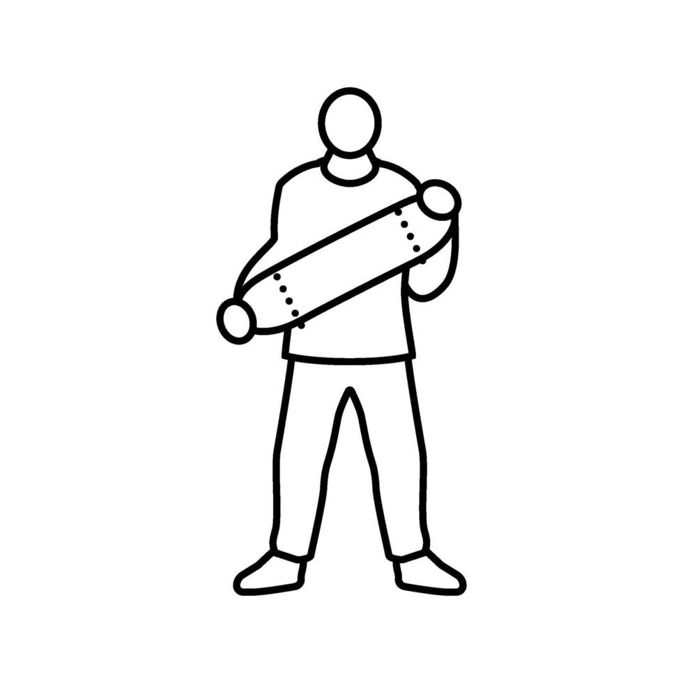 diy skate spot skateboard line icon illustration vector