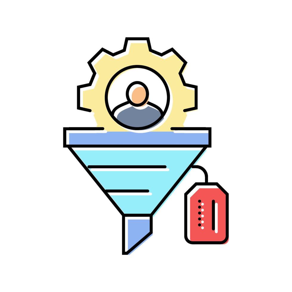 lead nurturing technical sales engineer color icon illustration vector